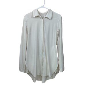 Lululemon Women's‎ Size 4 Long Sleeve  White UV Protect  Button-Up Tunic Shirt